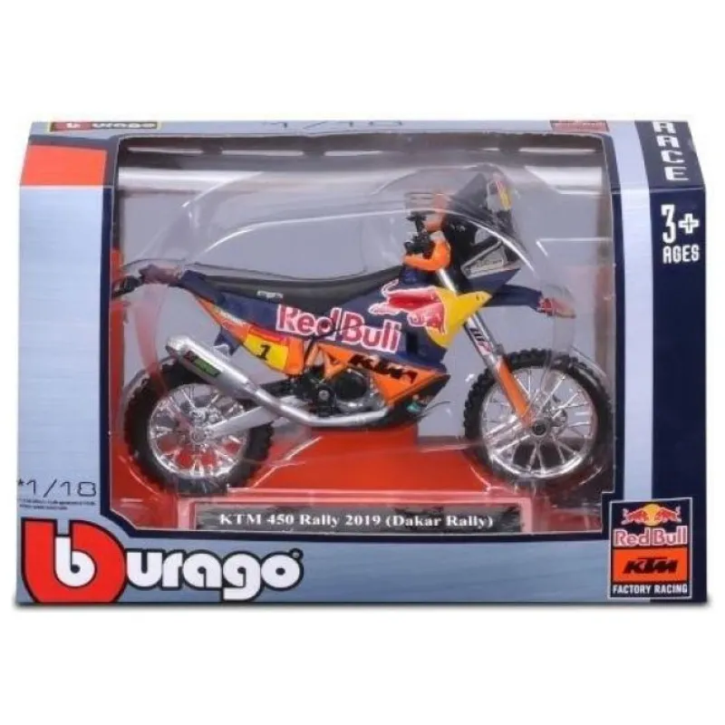 Bburago Moto - 1/18 Cycle, KTM 450 Rally 2019 (Dakar Rally) ‎18-51072 (18-51070)