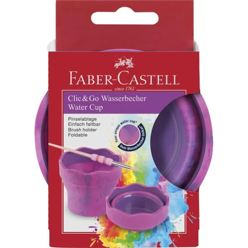 Faber Castell - Δοχείο Πινέλων Click & Go Ροζ 181527