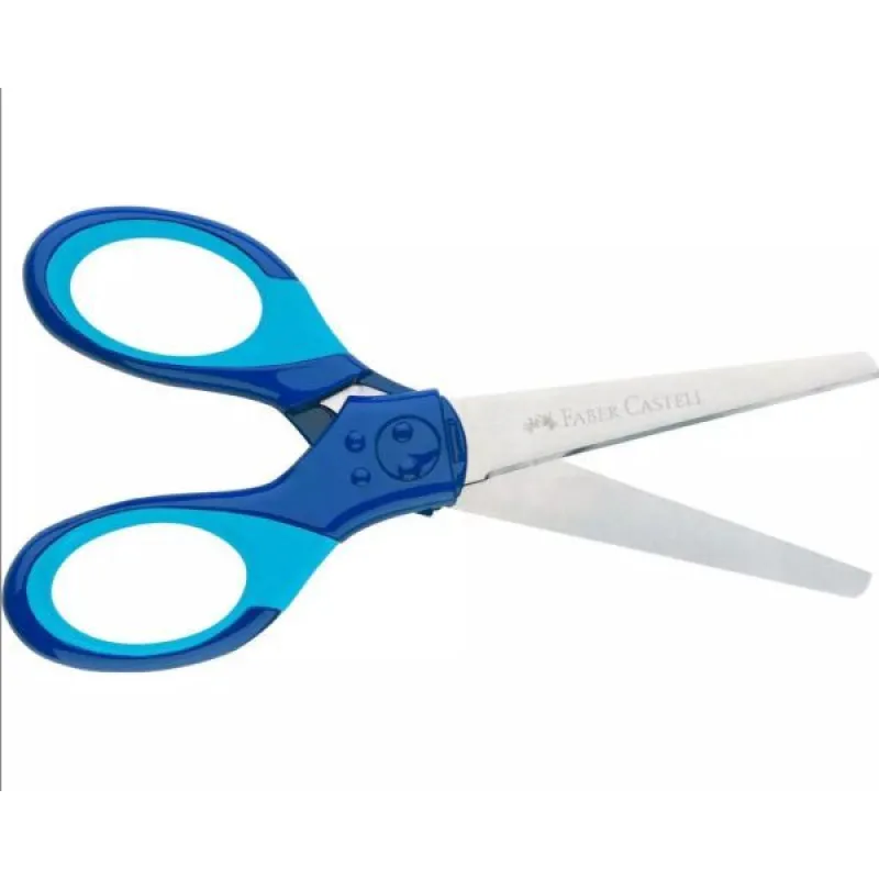 Faber Castell - Ψαλίδι Σχολικό Με Προστατευτικό Grip Scissors, Μπλε 181549