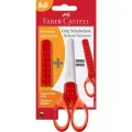 Faber Castell - Ψαλίδι Σχολικό Με Προστατευτικό Grip Scissors, Κόκκινο 181550