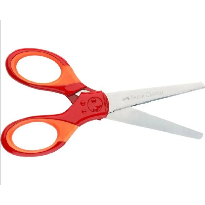 Faber Castell - Ψαλίδι Σχολικό Με Προστατευτικό Grip Scissors, Κόκκινο 181550