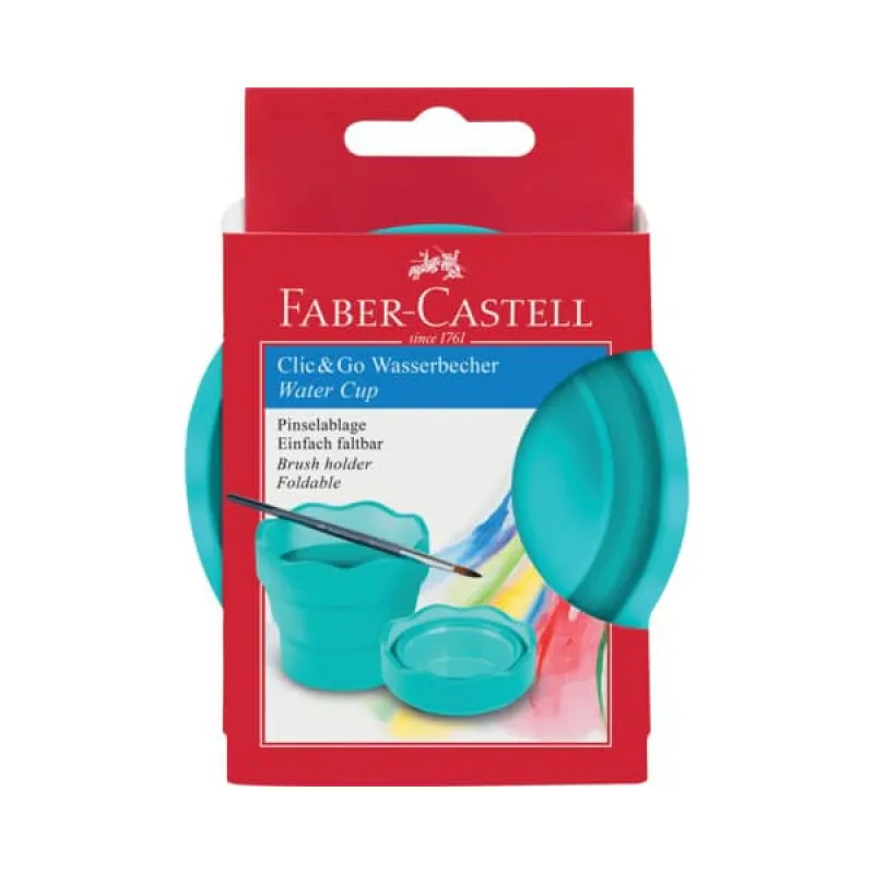 Faber Castell - Πτυσσόμενο Ποτήρι Για Πινέλο Γαλάζιο Clic & Go 181580