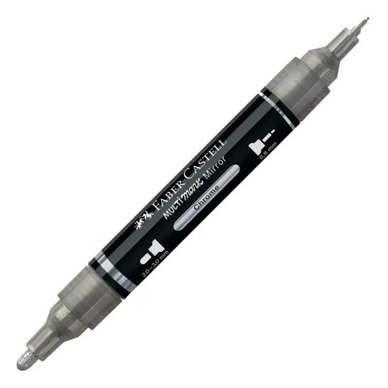 Faber Castell - Διπλός Ακρυλικός Μαρκαδόρος Multimark Mirror, 551 Chrome 185960