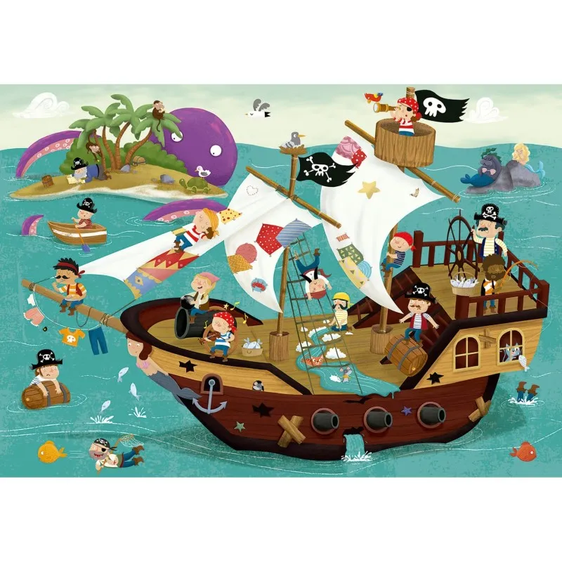 Educa - Puzzle, Pirates´ Boat "Detectives 50 Pcs 18896