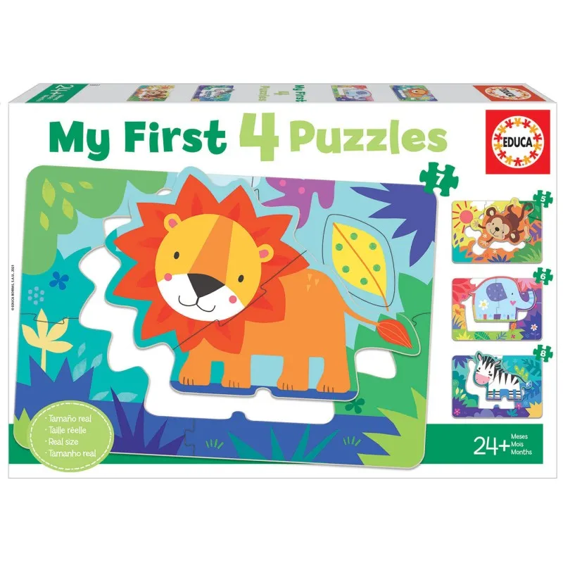 Educa - My First 4 Puzzles, Jungle Animals 5/6/7/8 Pcs 18897