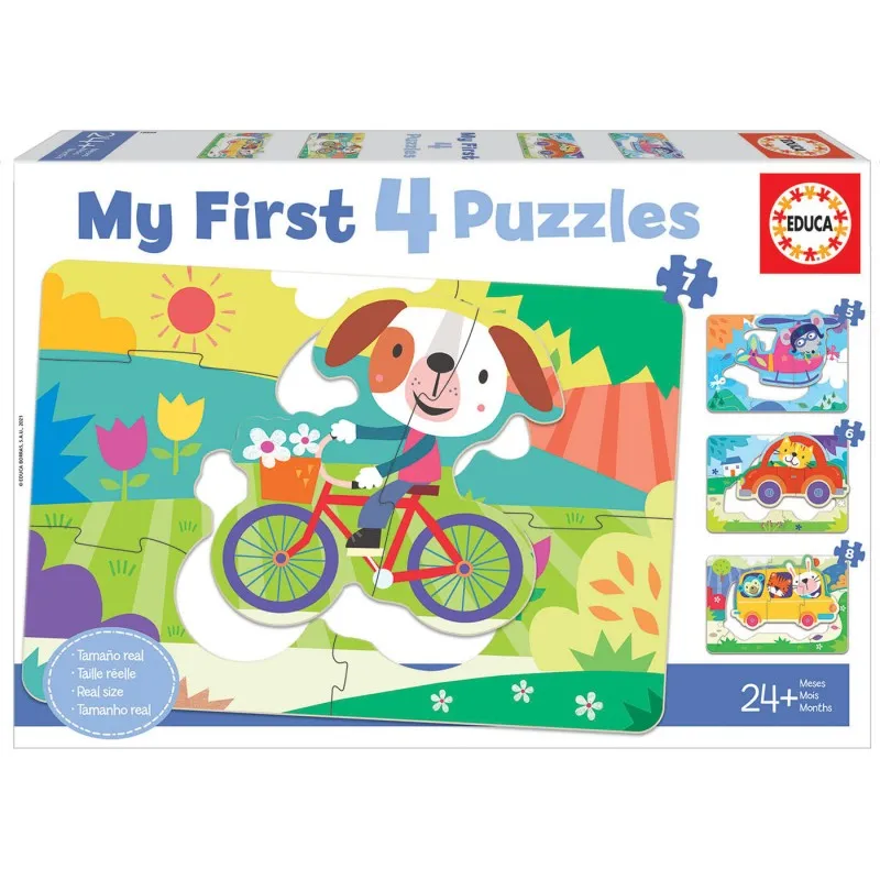 Educa - My First 4 Puzzles, Vehicles 5/6/7/8 Pcs 18898