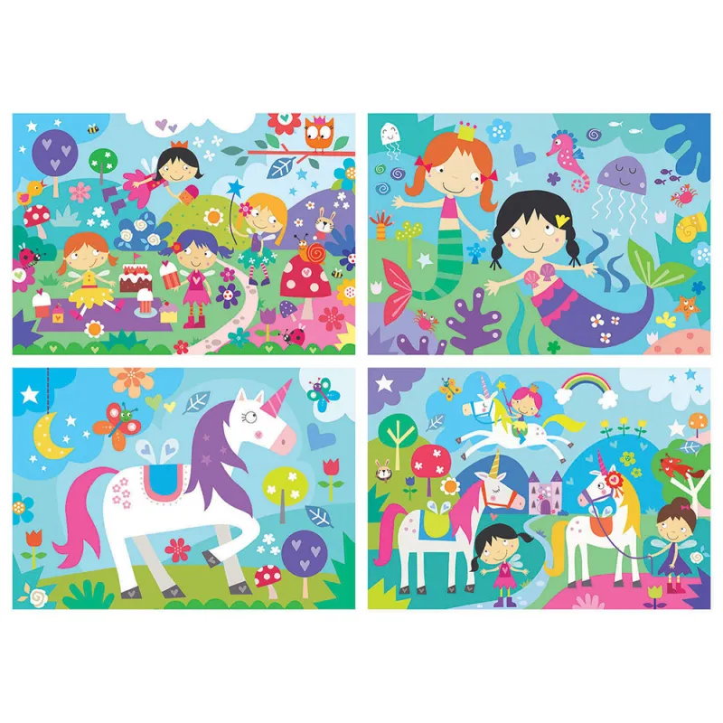 Educa - 4 In 1 Puzzle Progressive, Fantasy Friends 20/40/60/80 Pcs 18905