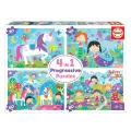 Educa - 4 In 1 Puzzle Progressive, Fantasy Friends 20/40/60/80 Pcs 18905 Educa - 4 In 1 Puzzle Progressive, Fantasy Friends 20/40/60/80 Pcs 18905