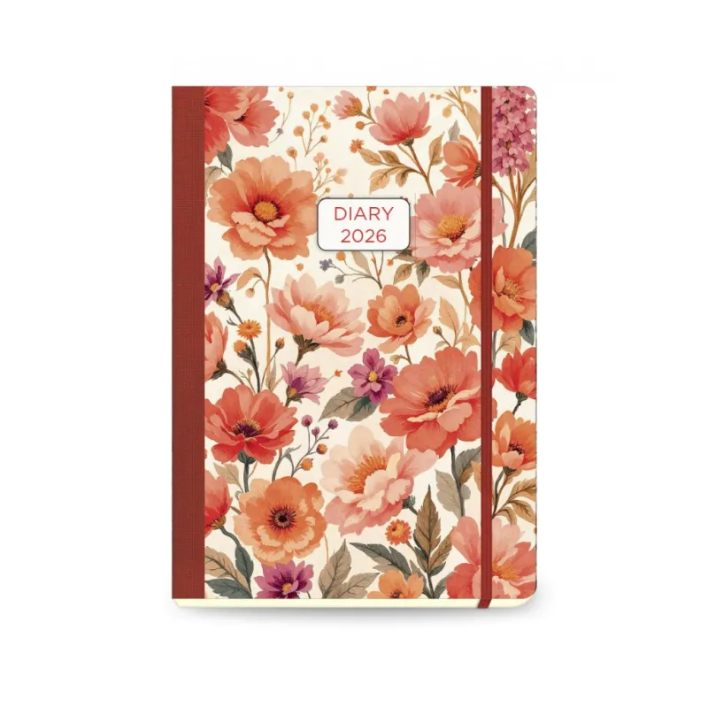 The Writing Fields - Ημερήσιο Ημερολόγιο My Planet 2026, Red Flowers 17x25 20.10502