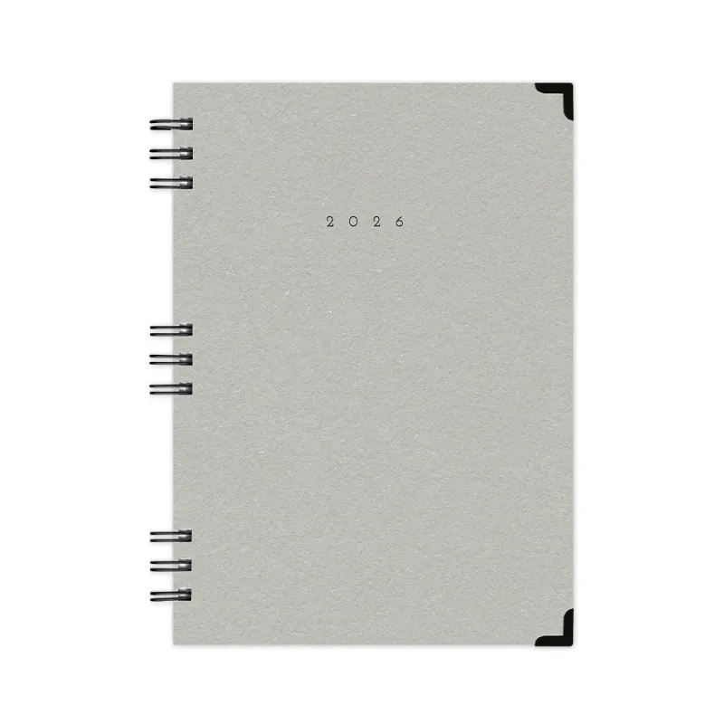 Adbook - Ημερήσιο Ημερολόγιο Spiral Cotton 2026, Grey 17x25 HM-3123-12