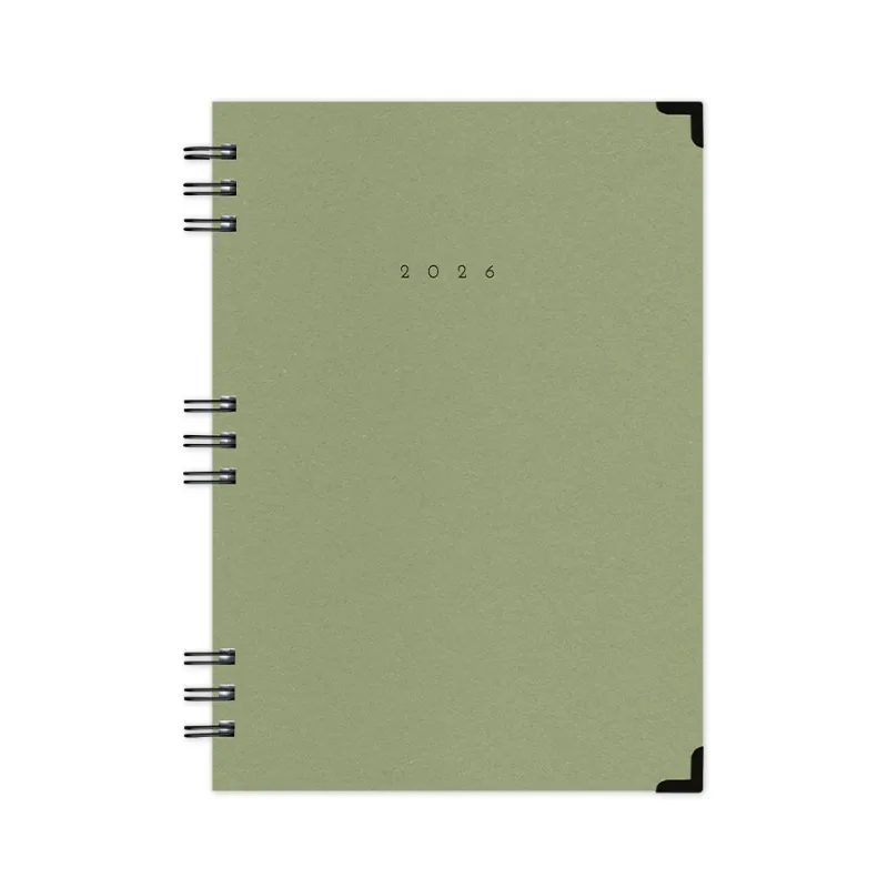 Adbook - Ημερήσιο Ημερολόγιο Spiral Cotton 2026, Olive 17x25 HM-3123-38