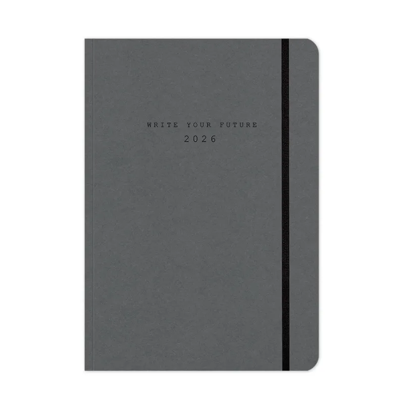 Adbook - Ημερήσιο Ημερολόγιο Eco Elastic 2026, Charcoal 17x25 HM-3213-16