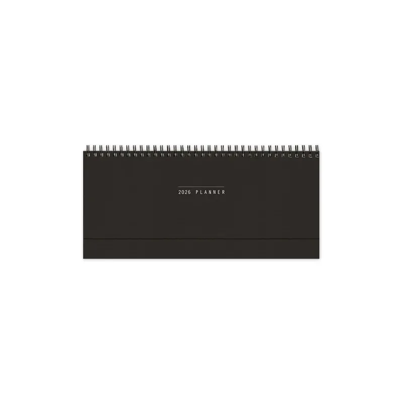 Adbook - Πλάγιο Εβδομαδιαίο Ημερολόγιο Spiral Planner 2026, Black 13.5x30.5 HM-2000-19
