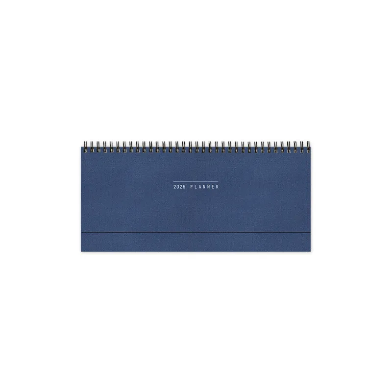 Adbook - Πλάγιο Εβδομαδιαίο Ημερολόγιο Spiral Planner 2026, Blue Navy 13.5x30.5 HM-2000-20