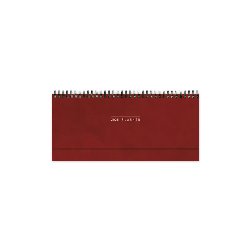 Adbook - Πλάγιο Εβδομαδιαίο Ημερολόγιο Spiral Planner 2026, Bordeaux 13.5x30.5 HM-2000-55