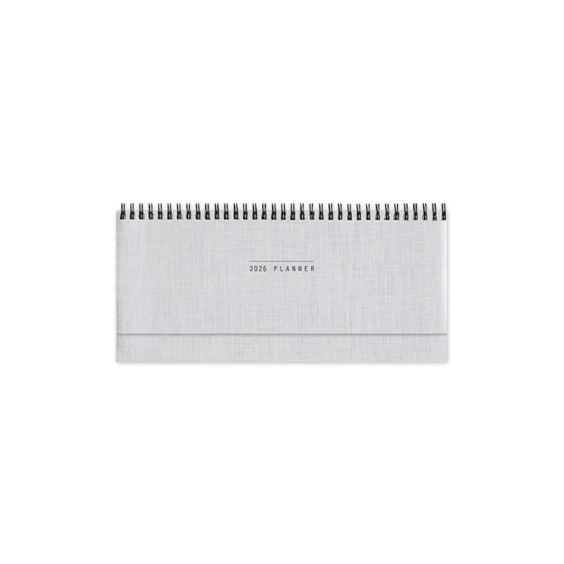 Adbook - Πλάγιο Εβδομαδιαίο Ημερολόγιο Spiral Planner 2026, Silver 13.5x30.5 HM-2000-11
