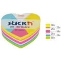 Stick'N - Αυτοκόλλητα Χαρτάκια Χρωματιστά Neon Heart 64x67mm 250 Φύλλα 21836