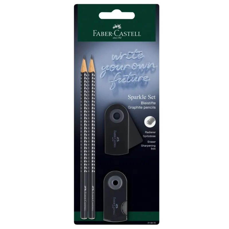 Faber Castell - Σετ Mολυβιών Grip Sparkle Μαύρο 218472