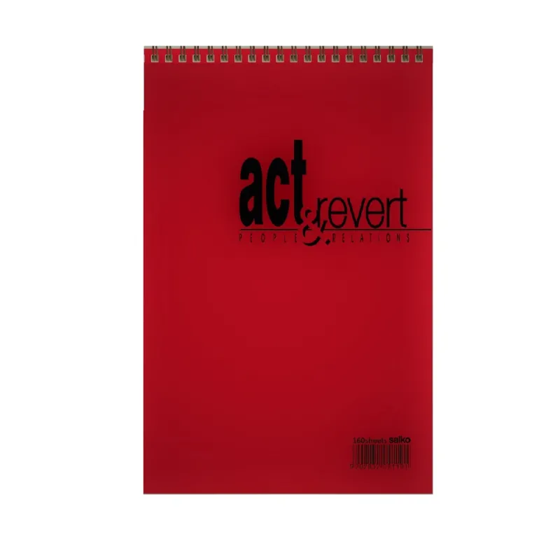 Salko Paper - Μπλοκ Σημειώσεων Σπιράλ 80 Φύλλων, Act & Revert 10x14, Κόκκινο 2328