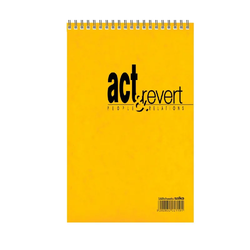 Salko Paper - Μπλοκ Σημειώσεων Σπιράλ 80 Φύλλων, Act & Revert 10x14, Κίτρινο 2328