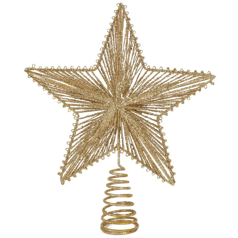 Lianos - Χρυσή Γκλίττερ Αστέρι Κορυφή Δέντρου 25 x 30cm 23791