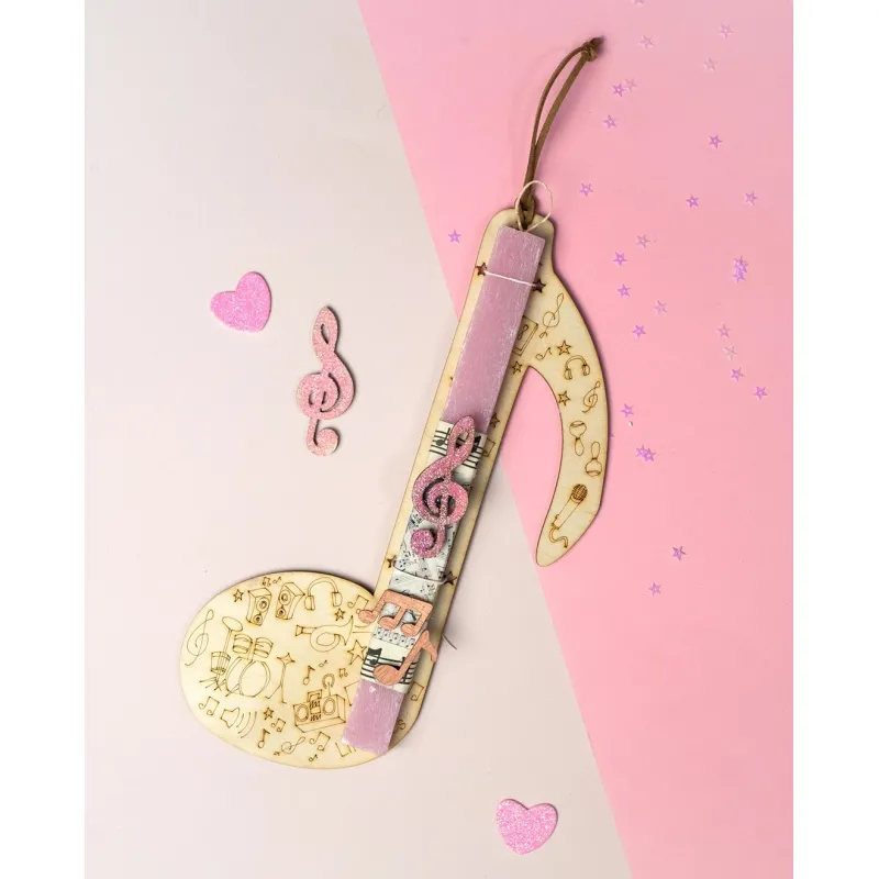 Life Likes - Λαμπάδα Νότα Ροζ 2406