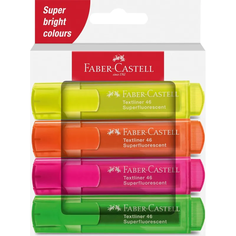 Faber Castell - Μαρκαδόρος Υπογράμμισης Textliner 1546 Fluo 4 Τμχ 254644