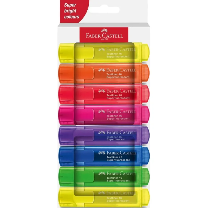 Faber Castell - Μαρκαδόροι Υπογράμμισης Fluo Colors 8τμχ  254648