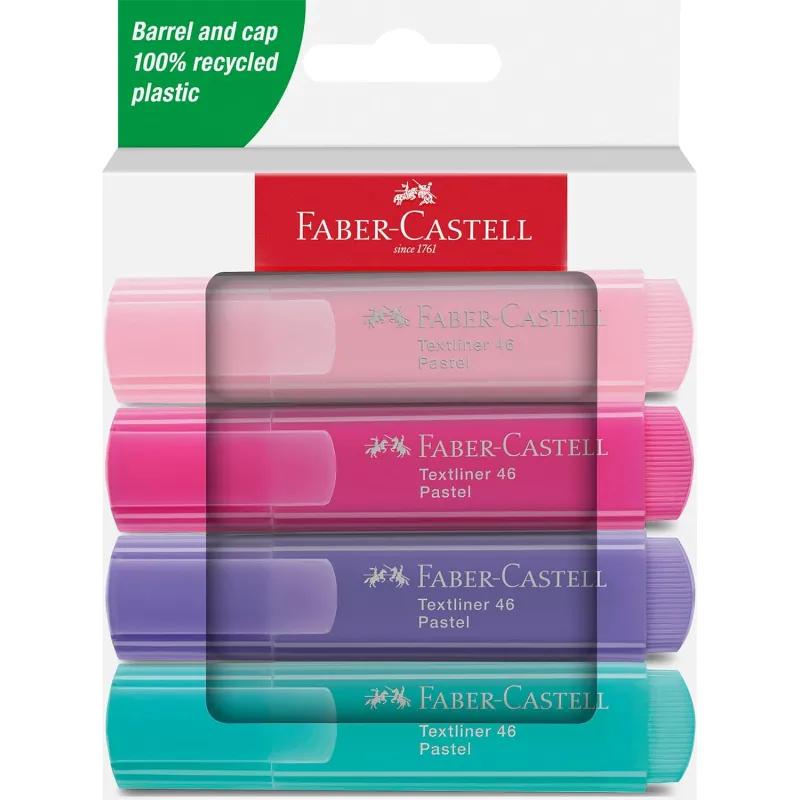 Faber Castell - Μαρκαδόρος Υπογράμμισης Textliner 1546 Pastel 4 Τμχ 254654