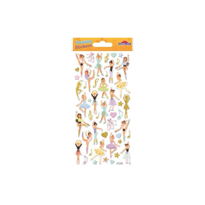 Global Gift - Tweeny Αυτοκολλητάκια Ανάγλυφα, Ballerinas 270029