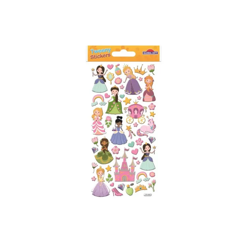Global Gift - Tweeny Αυτοκολλητάκια Ανάγλυφα, Princesses 270997