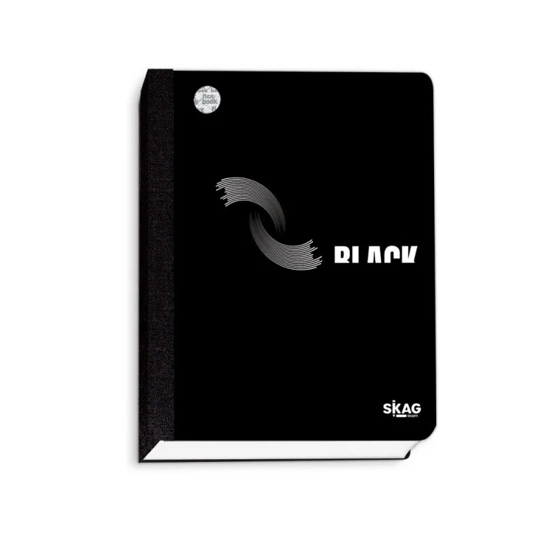 Skag - Ακαδημαϊκό Ημερολόγιο Flexbook, Ημερήσιο 2025-2026 Black & White 14x21cm 308021