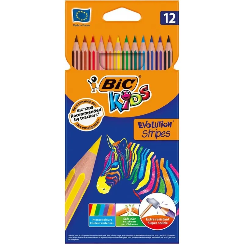 Bic - Ξυλομπογιές Evolution Stripes 12 Τμχ 499102