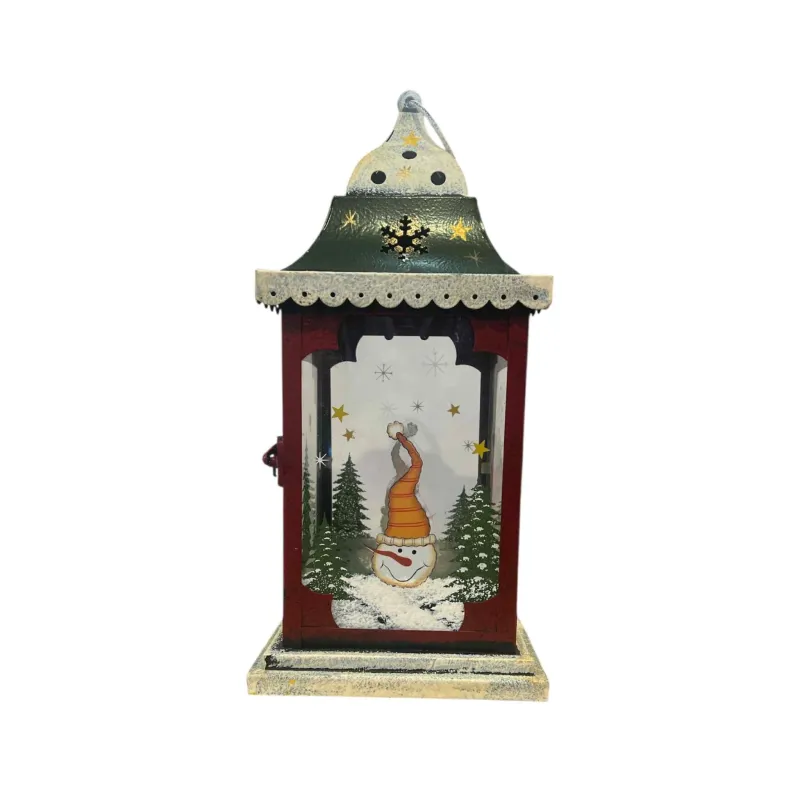 Νάκος ΑΒΕΕ – Διακοσμητικό Χριστουγεννιάτικο Φανάρι Με Χιονάνθρωπο 15x15x32εκ 3091812