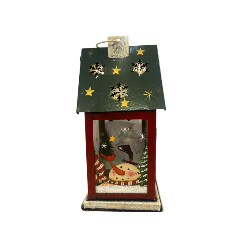 Νάκος ΑΒΕΕ – Διακοσμητικό Χριστουγεννιάτικο Φανάρι Με Χιονάνθρωπο 12x12x25εκ 3091813