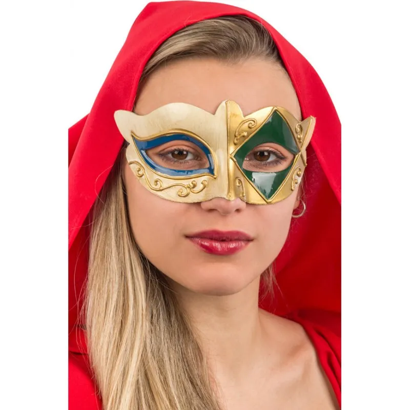 Carnival Toys - Μάσκα Βενετσιάνικη Ματιών Με Μπλε & Πράσινα Διακοσμητικά 01330