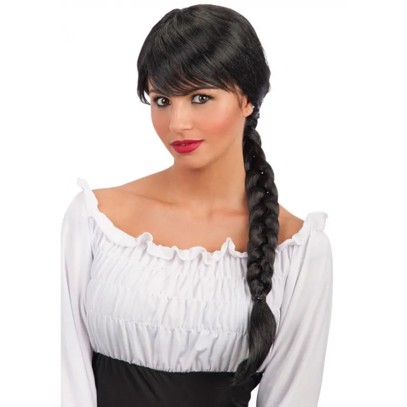 Carnival Toys - Περούκα Μαύρη Με Φράντζα Και Κοτσίδα 02884