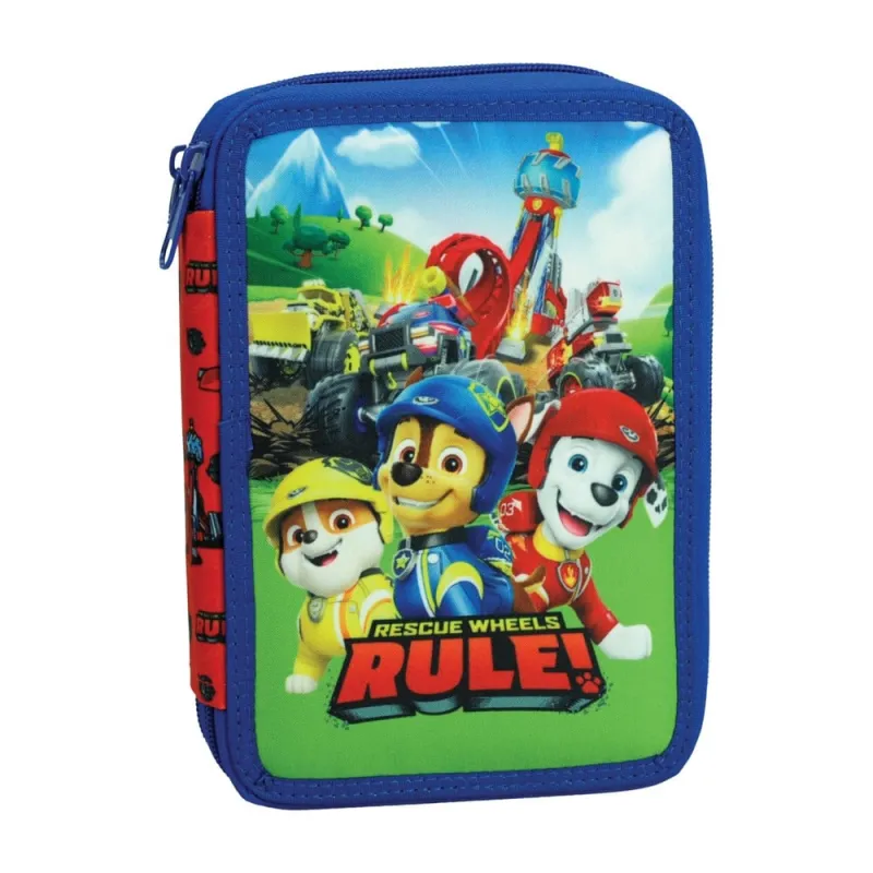Gim – Κασετίνα Διπλή Γεμάτη, Paw Patrol Rescue Wheels 334-00100