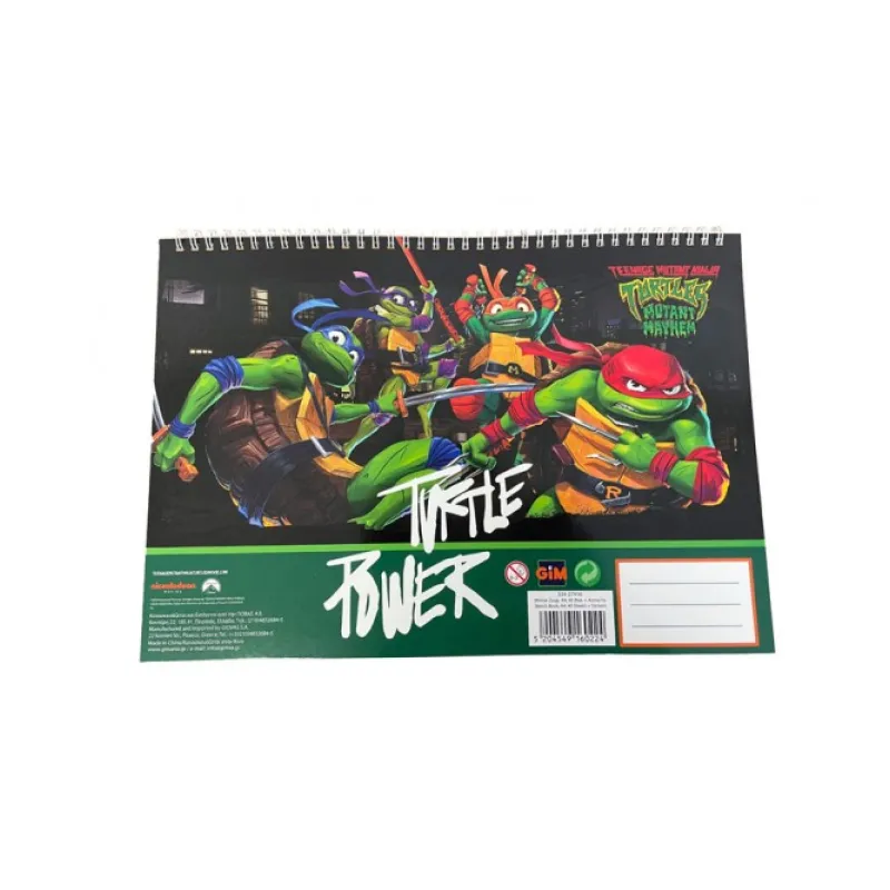 Gim - Μπλοκ Ζωγραφικής Ninja Turtles 40Φ 23x33cm 334-27416