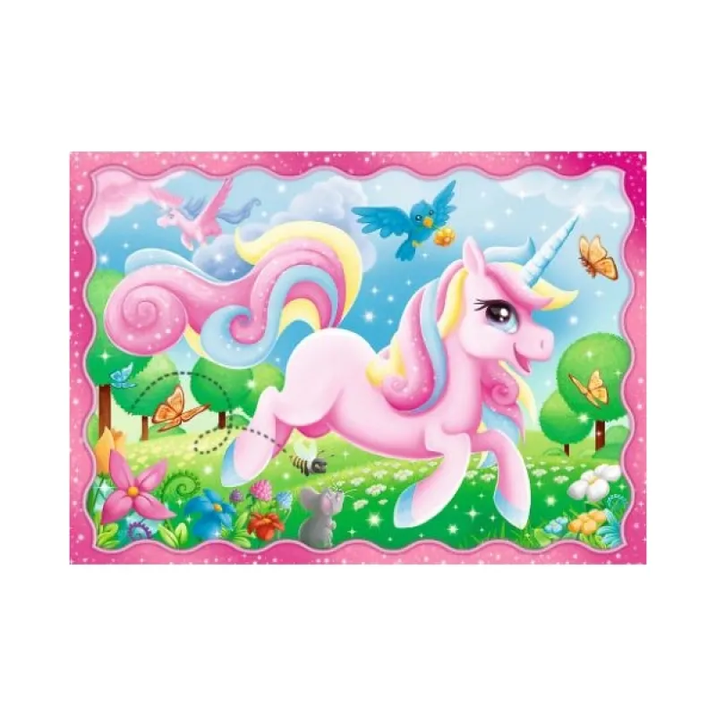 Trefl - Puzzle 4 in 1, Unicorns 54/48/35/70 Pcs 34389
