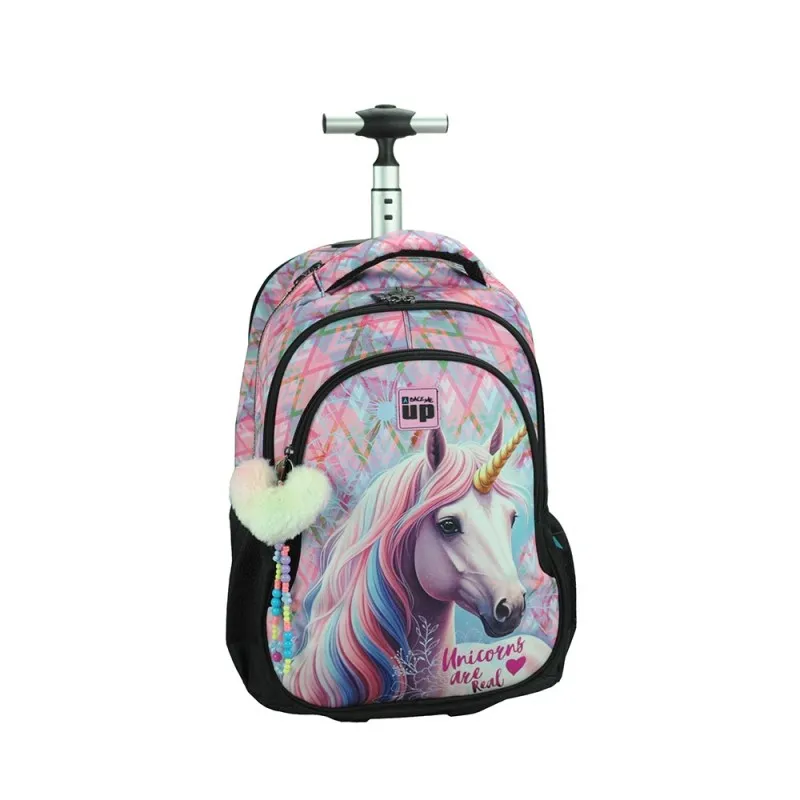 Back Me Up – Τσάντα Τρόλεϊ Δημοτικού 3 Θήκες, Pastel Unicorn 357-41074