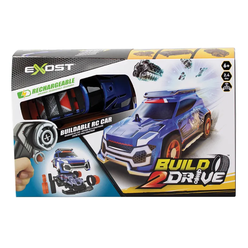 Exost - Τηλεκατευθυνόμενο & Συναρμολογούμενο Αυτοκίνητο, Build 2 Drive, Μπλε 7530-20701