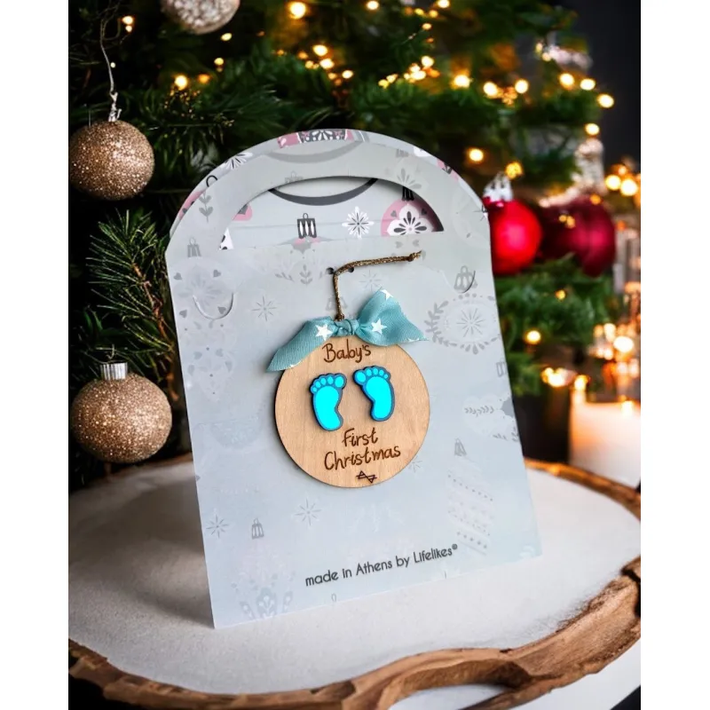 Life Likes - Ξύλινο Κρεμαστό Γούρι Πατουσάκι, Μπλε 3975