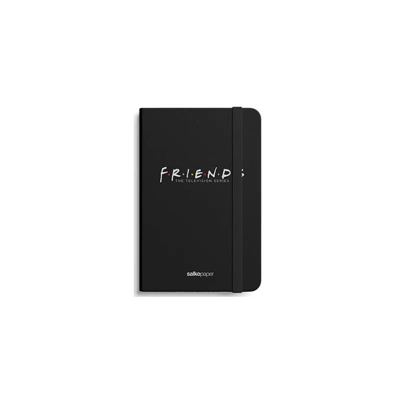 Salko Paper - Σημειωματάριο Friends Ριγέ με Λάστιχο A6, 96 Φύλλα Μαύρο 4036