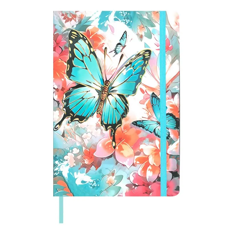 Salko Paper - Σημειωματάριο Δεμένο 9x14 Ριγέ, Butterfly Light Blue 4044