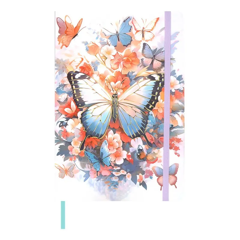 Salko Paper - Σημειωματάριο Δεμένο 9x14 Ριγέ, Butterfly Purple 4044