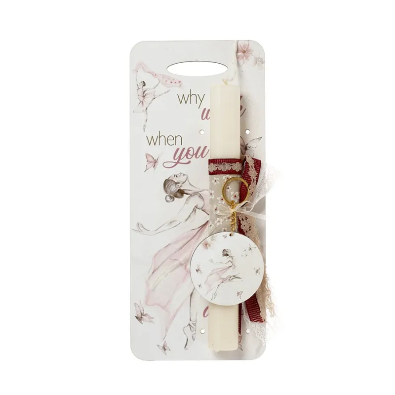 Ζήβας - Πασχαλινή Λαμπάδα Με Πλάτη, Μπαλαρίνα Πεταλούδες 41-1175