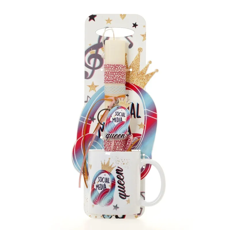 Ζήβας - Πασχαλινή Λαμπάδα Με Πλάτη Και Κούπα, Social Media 41-1262K