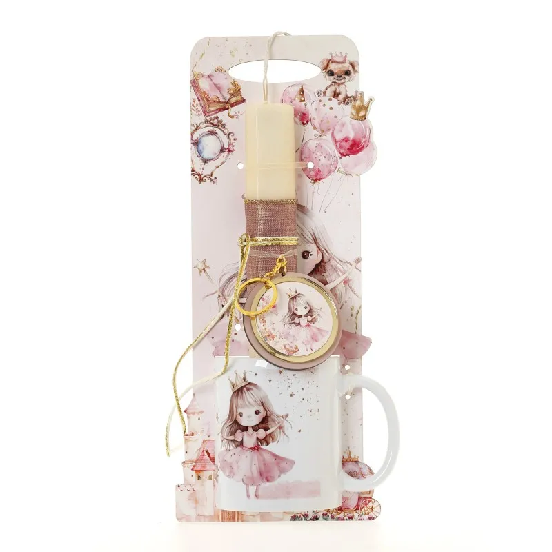 Ζήβας - Πασχαλινή Λαμπάδα Με Πλάτη Και Κούπα, Πριγκίπισσα Κάστρο 41-1293K