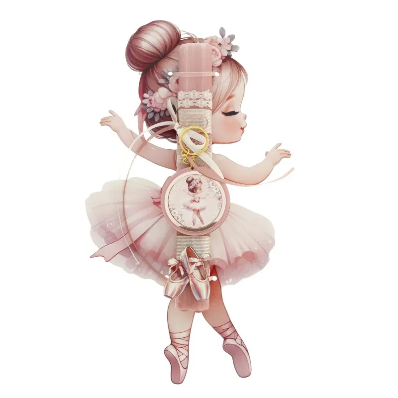 Ζήβας - Πασχαλινή Λαμπάδα Με Πλάτη, Κοπτικό, Μπαλαρίνα Λουλούδια Όρθια 41-1299